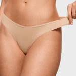 Women's V-shaped Low Rise Thongs 3 Pack Warm Beige (3pack)
