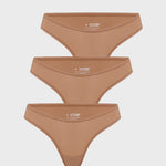 Women's V-shaped Low Rise Thongs 3 Pack Gravel (3pack)