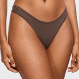 Women's V-shaped Low Rise Thongs 3 Pack Clay Brown (3pack)