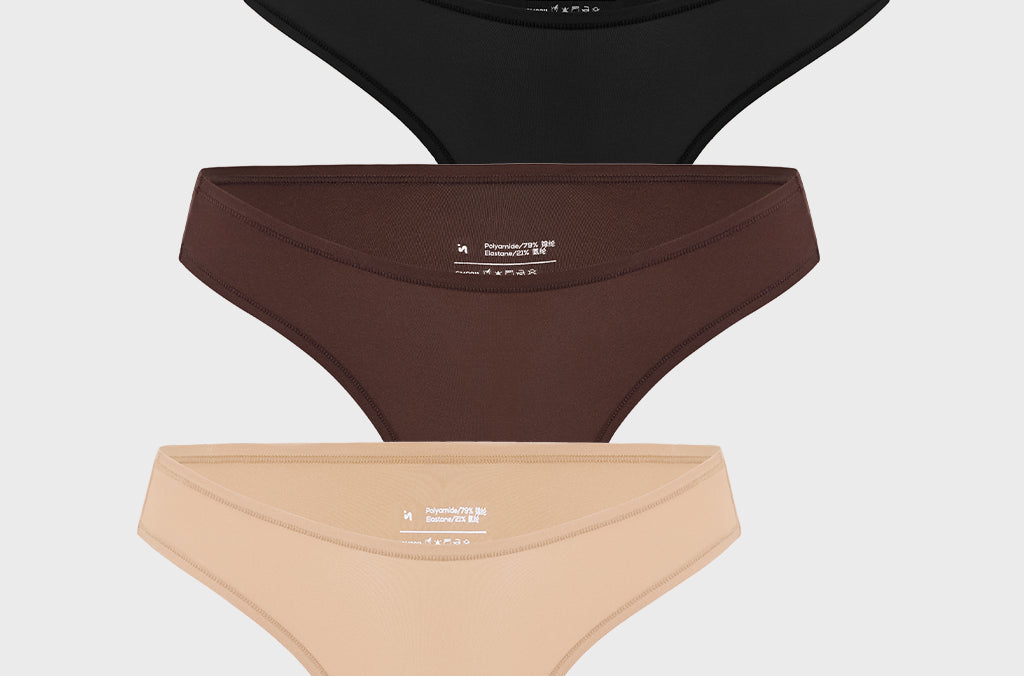 Women's V-shaped Low Rise Thongs 3 Pack Basic 6 (3pack)
