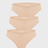 Women's Smooth High Cut Cheeky Briefs 3 Pack Warm Beige (3pack)