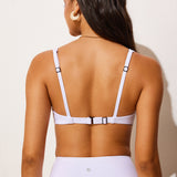 Women's Ribbed Scoop Neck Bikini Top White @model_info:ES2