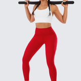 CRZ YOGA Women's Sleek Pocket Leggings 25” Red Chili