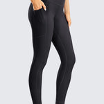 CRZ YOGA Women's Fleece Lined Leggings with Pockets 25'' True Navy