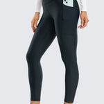 CRZ YOGA Women's Fleece Lined Leggings with Pockets 25'' Melanite