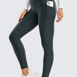 CRZ YOGA Women's Fleece Lined Leggings with Pockets 25'' Mysterious Grey