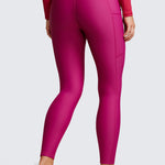 CRZ YOGA Women's Fleece Lined Leggings with Pockets 25'' Milky White
