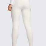 CRZ YOGA Women's Fleece Lined Leggings with Pockets 25'' Melanite