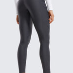 CRZ YOGA Women's Fleece Lined Leggings with Pockets 25'' Mysterious Grey