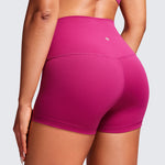 CRZ YOGA Women's Yoga High Rise Booty Butterluxe Biker Shorts 2.5'' Magenta Purple