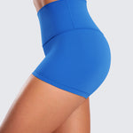 CRZ YOGA Women's Yoga High Rise Booty Butterluxe Biker Shorts 2.5'' Milky White