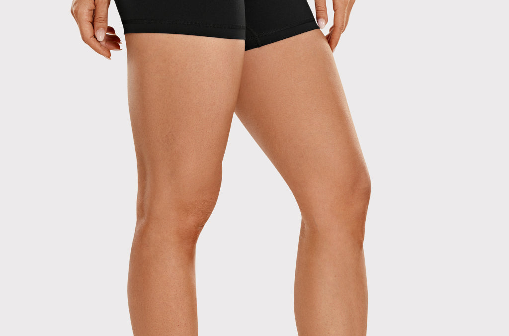 CRZ YOGA Women's Yoga High Rise Biker Shorts Butterluxe Shorts 4'' Deep Purple