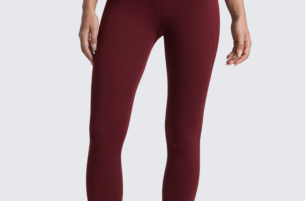 CRZ YOGA Women's Yoga Leggings 25" with Pockets Red Merlot