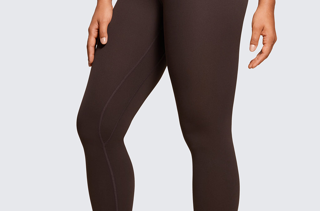 CRZ YOGA Women's Super High Waisted Leggings 25" Hot Fudge Brown