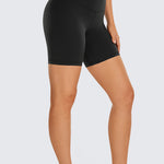 CRZ YOGA Women's Yoga Super High Waist Butterluxe Shorts 6'' Sparkle Blue
