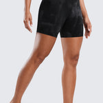 CRZ YOGA Women's Yoga Super High Waist Butterluxe Shorts 6'' Black