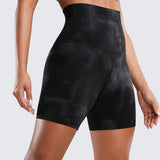 CRZ YOGA Women's Yoga Super High Waist Butterluxe Shorts 6'' Black