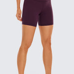 CRZ YOGA Women's Yoga Super High Waist Butterluxe Shorts 6'' Black