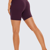 CRZ YOGA Women's Yoga Super High Waist Butterluxe Shorts 6'' Black