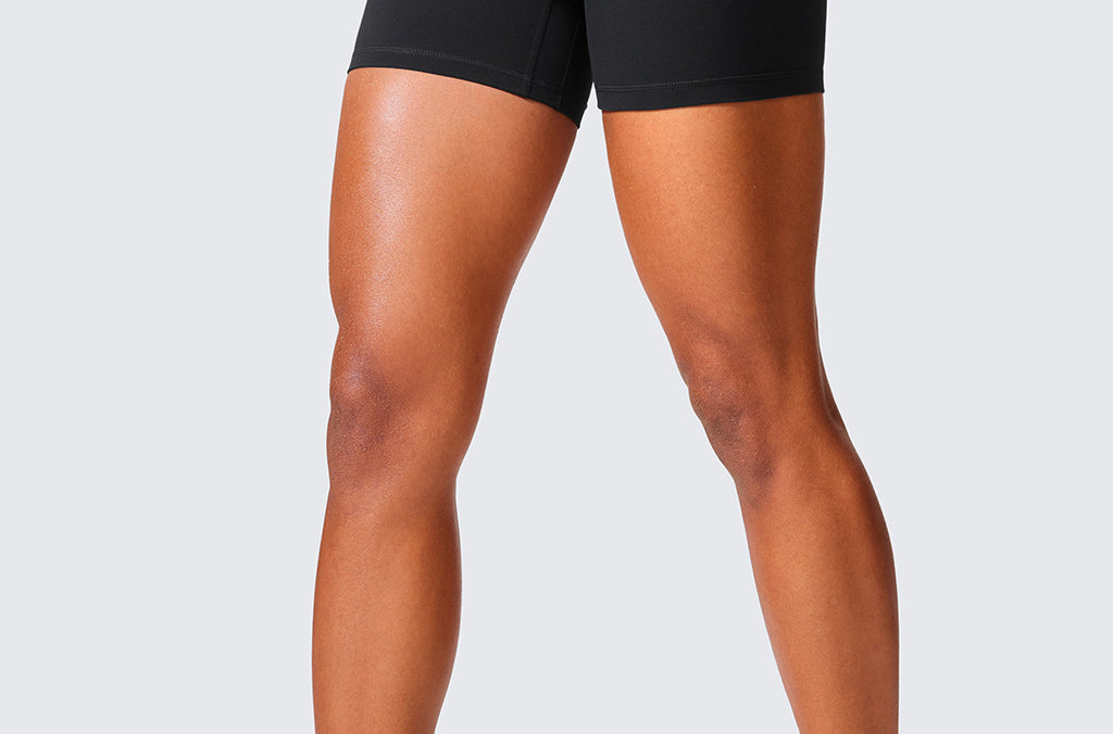 CRZ YOGA Women's Scrunch Butt Shorts 4" - No Front Seam Stelindigo
