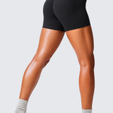 CRZ YOGA Women's Scrunch Butt Shorts 4" - No Front Seam Stelindigo