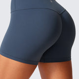 CRZ YOGA Women's Scrunch Butt Shorts 4" - No Front Seam Stelindigo