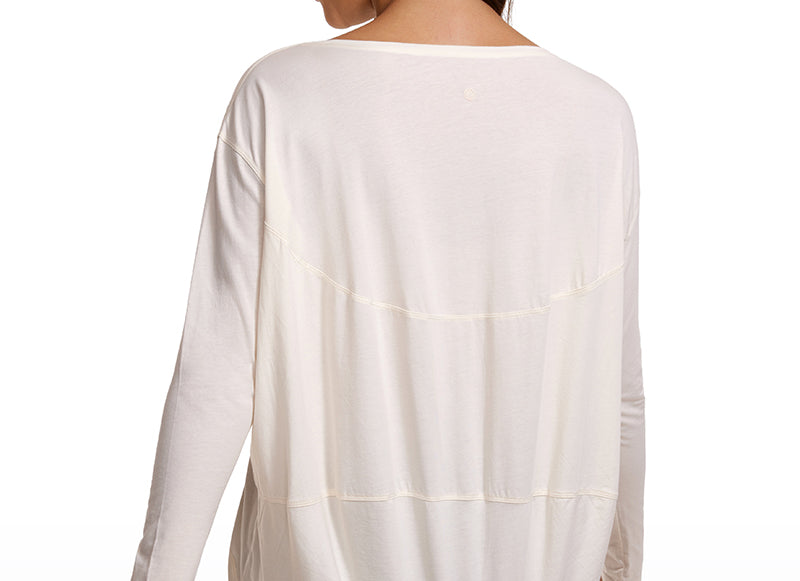 Women's Pima Cotton Boat Neck Long Sleeve Shirts Dark Red 2