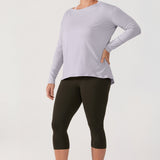 Women's Pima Cotton Boat Neck Long Sleeve Shirts White