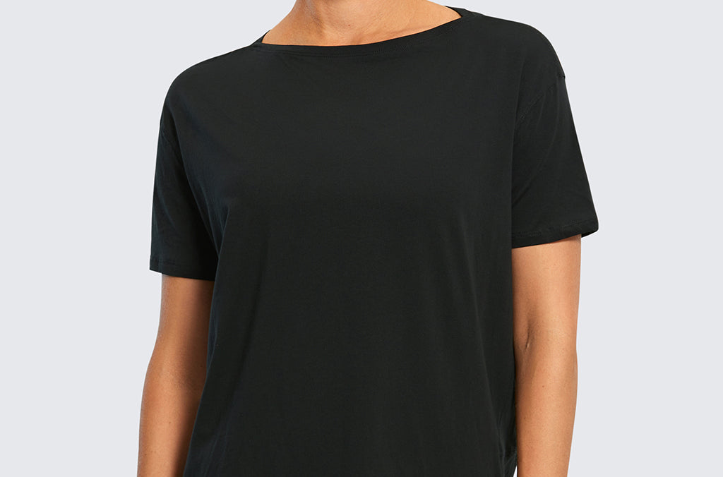 Women's Pima Cotton Boat Neck Short Sleeves Shirts White Opal