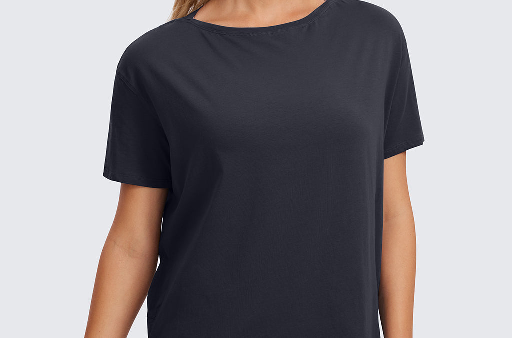 Women's Pima Cotton Boat Neck Short Sleeves Shirts White