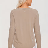 Women's Pima Cotton Long Sleeve Shirts Mortar color