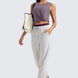 Women's Pima Cotton Cropped Tank Top Black