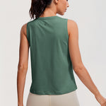 Women's Pima Cotton Cropped Tank Top Graphite Green