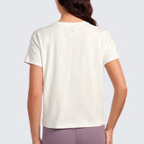 CRZ YOGA Women's Pima Cotton Crew Neck Short Sleeves Shirts Black