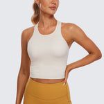 Women's Seamless Ribbed Cropped Tank Top Sparkle Blue
