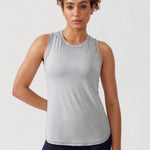 CRZ YOGA Women's Lightweight Racerback Tank Top Silver Mist