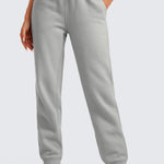 CRZ YOGA Women's Cotton Fleece Lined Sweatpants 28" Milky White