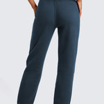 CRZ YOGA Women's Cotton Fleece Lined Sweatpants 28" Milky White