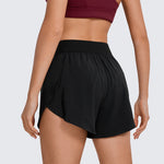 CRZ YOGA Women's Mid Waisted Dolphin Shorts 4" Hibiscus Purple
