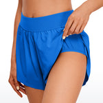CRZ YOGA Women's Mid Waisted Dolphin Shorts 4" True Navy