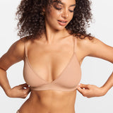 SOULVOR wireless V-neck triangle Bralette Natural