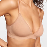 SOULVOR wireless V-neck triangle Bralette Natural