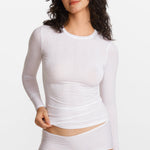 SOULVOR Long Sleeve Crew Neck T-Shirt White