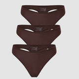 Women's Stretchy Low Rise Thongs 3 Pack Hazelnut (3pack)