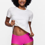 Women's Stretchy Mid Waist Boy Shorts 3 Pack Chic 2 (3pack)