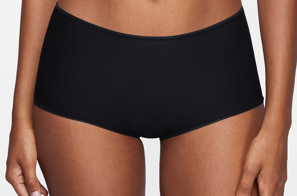 Women's Stretchy Mid Waist Boy Shorts 3 Pack Black 3pack