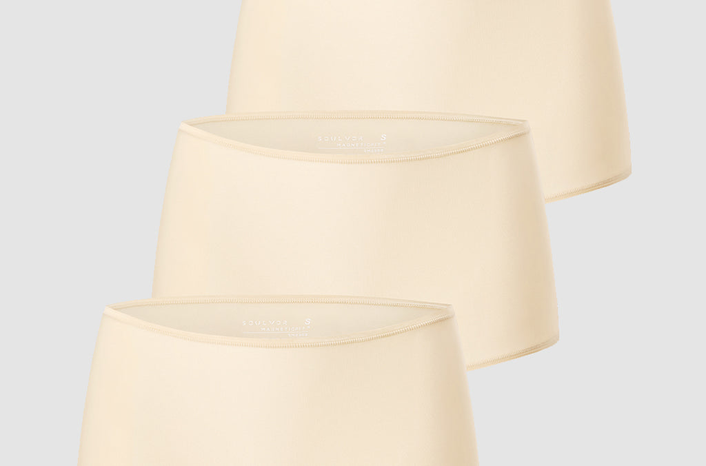 Women's Stretchy Mid Waist Boy Shorts 3 Pack Parchment (3pack)