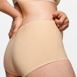 Women's Stretchy Mid Waist Boy Shorts 3 Pack Beige (3pack)