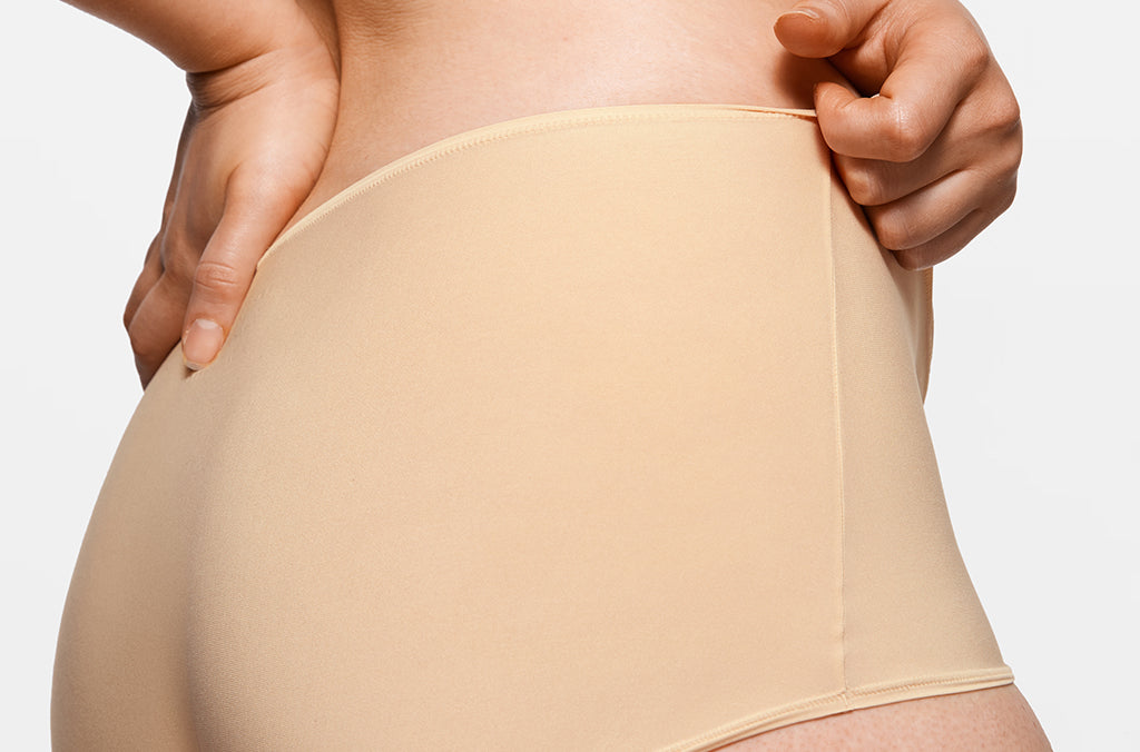 Women's Stretchy Mid Waist Boy Shorts 3 Pack Beige (3pack)