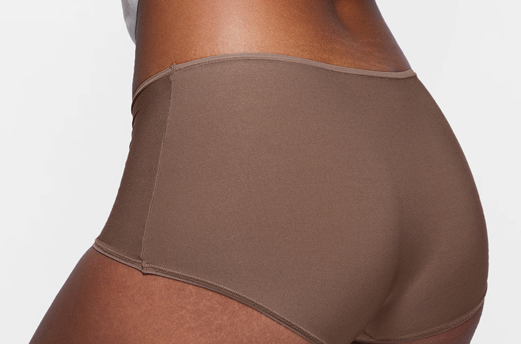 Women's Stretchy Mid Waist Boy Shorts 3 Pack Brown Purple (3pack)